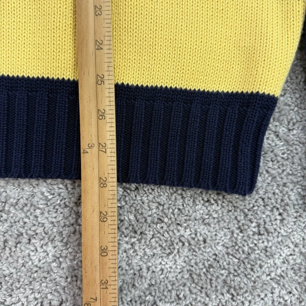 Polo Ralph Lauren Sweater Mens XL Navy/Yellow Striped VTG 90s Fisherman Nautical